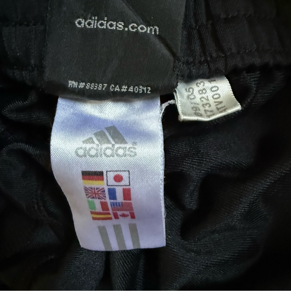 Vintage Adidas Track Pants Tear Away Men Small Black 3 Stripes Snaps Baggy Y2K - Picture 14 of 17